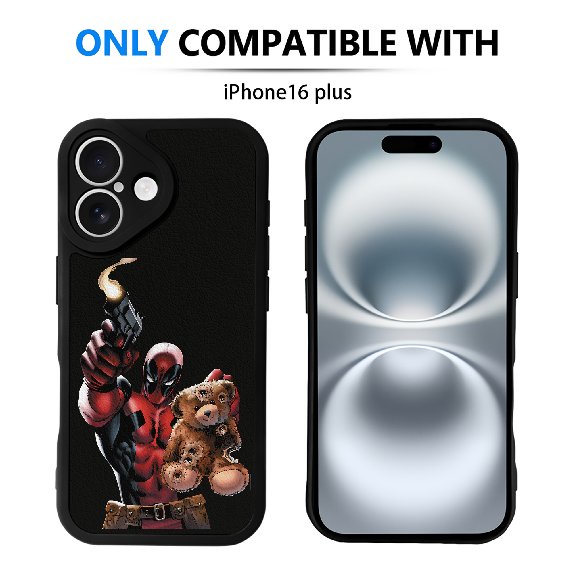（画像用） Deadpool デッドプール 【iPhone 16シリーズ対応】シリコンスマホケース（レザー調） 材質：シリコン